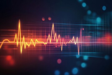 Wall Mural - abstract heartbeat line graphic