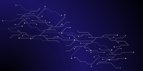 Vectors White Abstract geometric dots and lines connection circuit concept. Global communication technology background design