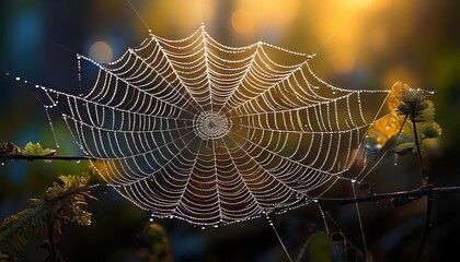 Wall Mural - Dew Drops on Spiderweb