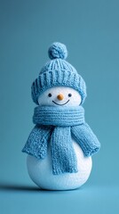 Charming paper cut snowman with a simple scarf and hat design Clear background with copy space for text