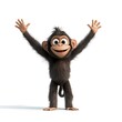 © Kavita - A cartoon monkey standing with arms raised on a white background.