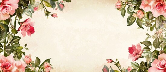 Aufkleber - Banner With Floral Border Design