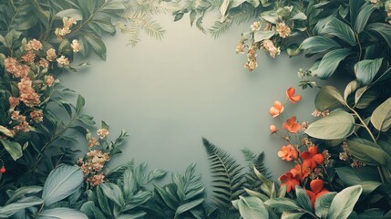 Leinwandbilder - 3D rendered botanical banner background