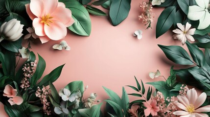 Poster - 3D rendered botanical banner background