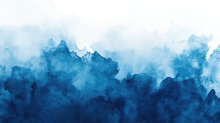 Aufkleber - Blue watercolor backdrop featuring distinct brushstrokes and textured frayed edges