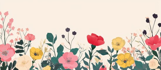 Aufkleber - Banner With Floral Border Design