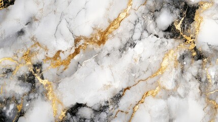 Aufkleber - Elegant marble stone texture in white gold and black for a sophisticated wallpaper background