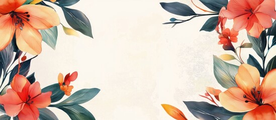 Aufkleber - Banner With Floral Border Design