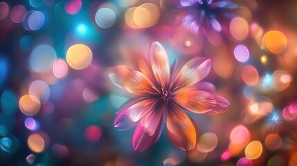 Leinwandbilder - Vibrant fireworks illuminate a blurred background with dazzling colors
