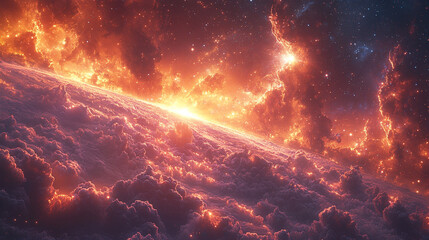 Wall Mural - fire in the sun