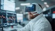 © nilawan - Exploring the future of technology a professional engaged in virtual reality analytics and market trends analysis