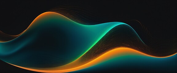 Canvas Print - Vibrant Grainy Gradient Waves on a Dark Background: An Abstract Design for Modern Banners and Posters