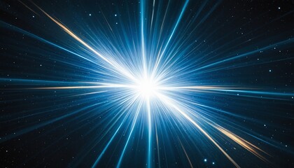 Wall Mural - Celestial Burst: A Vibrant Blue Horizon Illuminating the Dark Cosmos