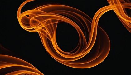 Wall Mural - Vibrant Abstract Swirls of Orange Smoke Against a Dark Canvas