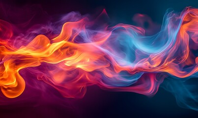 Wall Mural - vibrant flames dancing in the dark, generative ai