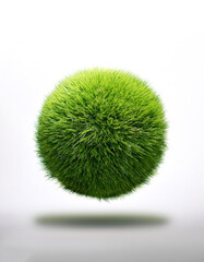 patch of grass floating or flying isolated white background