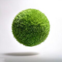 patch of grass floating or flying isolated white background