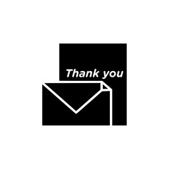 thankyou letter icon flat line symbol set.