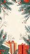 © MediaStockAI - Christmas Gifts and Pine Branches Winter Background