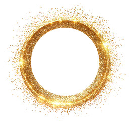 Canvas Print - png gold glitter circle effect.