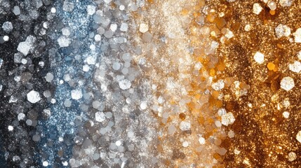 Wall Mural - texture of sparkling glitter in gold and silver, creating a festive, luxurious look