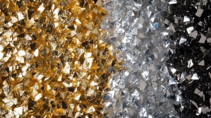 Wall Mural - texture of sparkling glitter in gold and silver, creating a festive, luxurious look