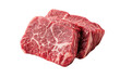 © venusvi - Premium marbled beef slices on a white isolated background.