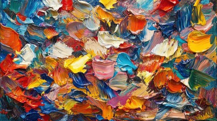 vibrant oil paint texture with bold brush strokes, forming a dynamic and colorful pattern