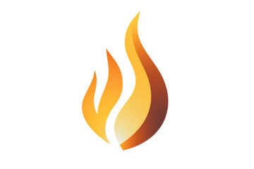Aufkleber - Stylized flames in vibrant orange hues, ideal for design and creative projects, on a white isolated background.