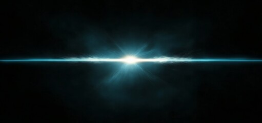 Aufkleber - A powerful blue beam of light elegantly pierces the surrounding darkness, emphasizing simplicity and beauty while adding a dynamic element to any creative project