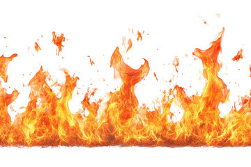 Aufkleber - Vibrant flames dancing in a fiery display against a transparent background.