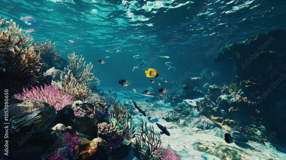 Underwater Splendor: Coral Reefs and Tropical Fish in 4K UHD Stock ...