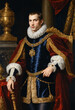 © Qun - Renaissance-style painting portrait of a young king in noble background, Generative AI