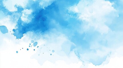 Wall Mural - an abstract background featuring splashes that evoke a bright blue sky with soft fluffy clouds in wa