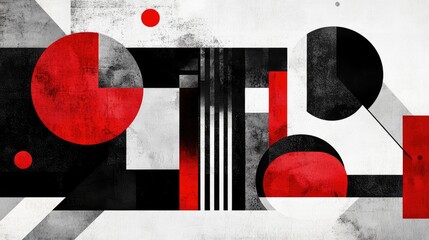 Wall Mural - Abstract art background featuring red black and white geometric shapes perfect for contemporary design digital artwork and creative endeavors