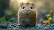 © Korawan - A small brown hamster is standing on a rock