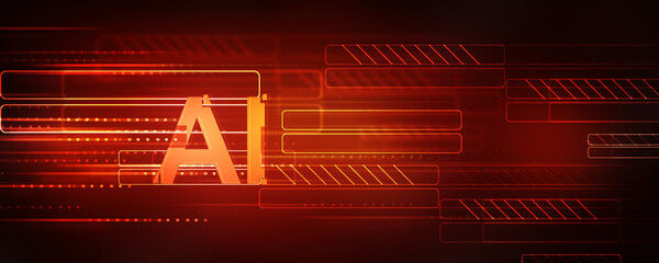 2d illustration Artificial Intelligence (AI) concept
