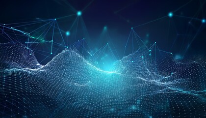 programing code and color of the year; abstract technological background with lines connection network dots, modern technology concept hex mesh