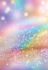 Wall Mural - pastel rainbow background with shimmers and bokeh lights