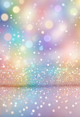 Wall Mural - pastel rainbow background with shimmers and bokeh lights