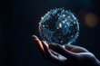 © Odin AI - A hand cradles a glowing digital Earth, representing global connectivity, technology, and innovation with intricate networks and lights illuminating the continents.