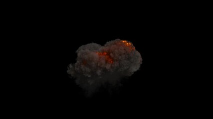 Violent explosion on transparent background
3d rendering of fire explosion simulation with alpha channel (transparent background)
