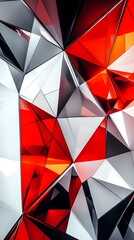 Wall Mural - abstract red and white geometric pattern background
