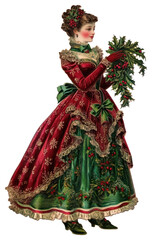 Wall Mural - PNG Victorian Lady dress victorian christmas.