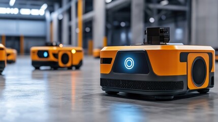 Wall Mural - autonomous robots navigating through environments using advanced sensors and ai
