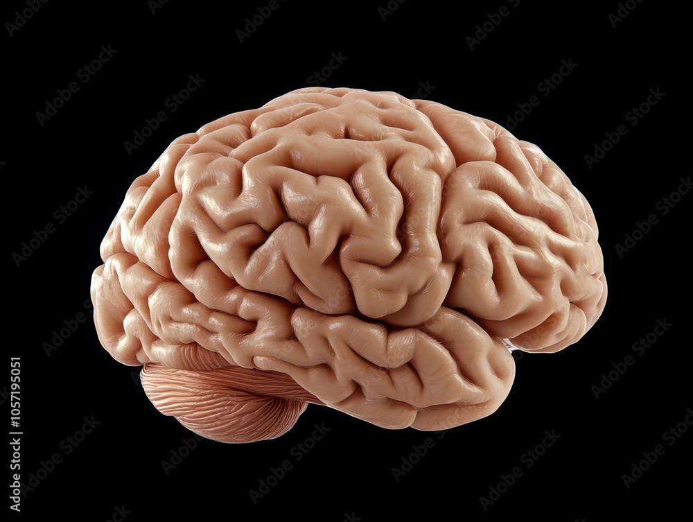 3D render of a human brain showing its detailed structure in high ...