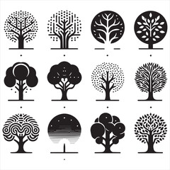 Wall Mural - minimalist black and white tree