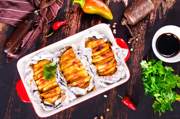 Poster - Baked potato with meat and cheese