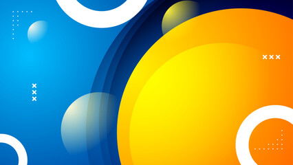 Wall Mural - blue and yellow geometric abstract background