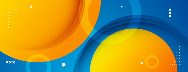 Wall Mural - blue and yellow abstract background with geometric element composition